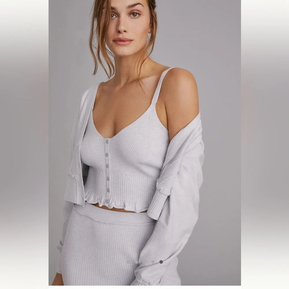 Daily practice by Anthropologie 3 piece knit lounge set, size S